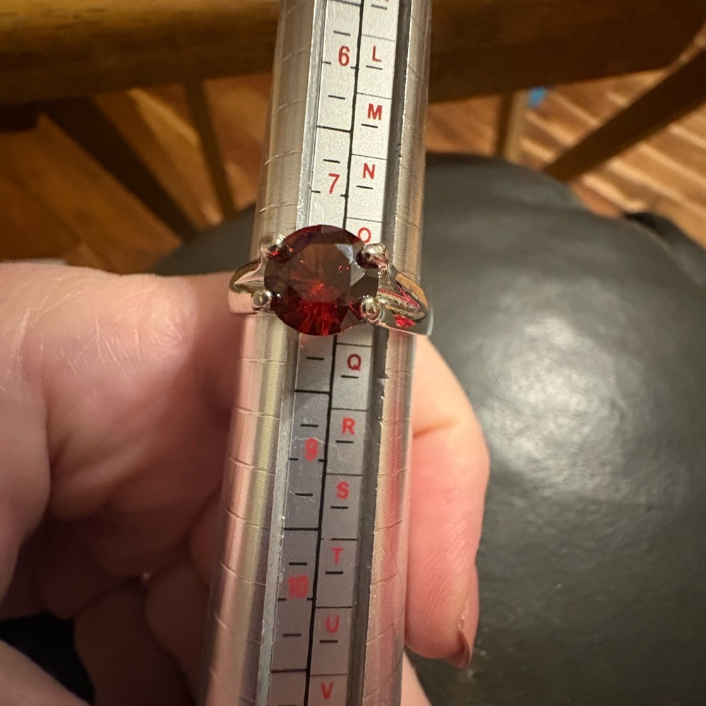Crimson Gemstone Silver Ring